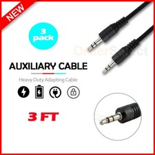 3X 3FT 3.5mm Auxiliary Aux Male to Male Stereo Audio Cable Cord iPod Car MP3 PC