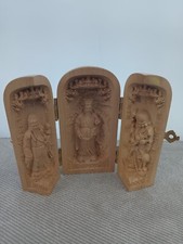 Treasured boxwood carving with Buddha three open box