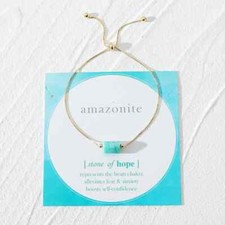 Amazonite Bracelets- Stone of Hope Adjustable Bracelets, Green Gemstones -New
