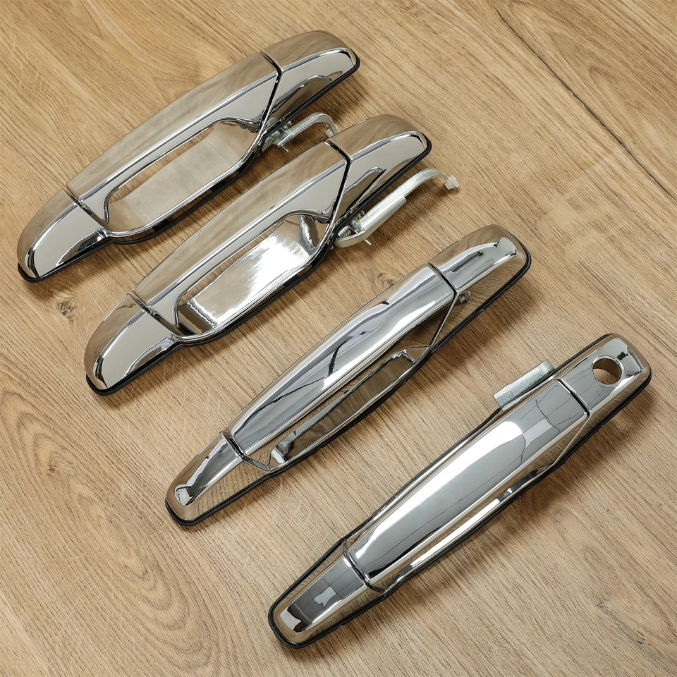 4x Chrome Door Handles Left&Right For GMC Chevy Tahoe Yukon Sierra Denali 07-13 Foto 2 de 4