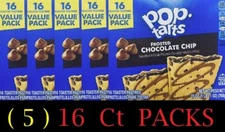 5x Kellogg's Pop Tarts FROSTED CHOCOLATE CHIP Toaster Pastries 27oz Box 16 ct