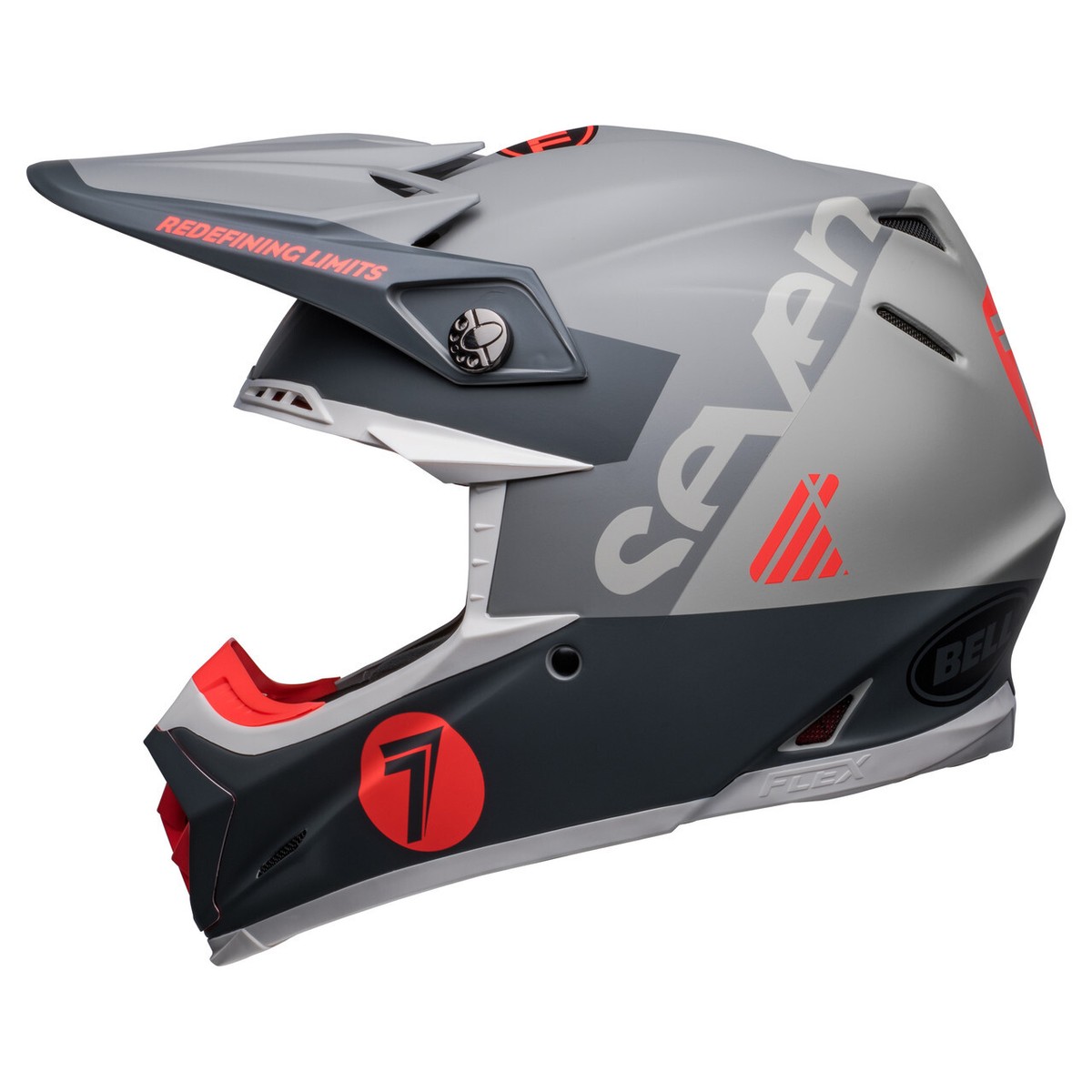 NEW BELL MOTO FLEX S HELMET SEVEN VANGUARD MATTE CHARCOAL ORANGE