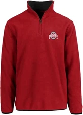 OHIO STATE Pullover Fleece Quarter Zip Buckeye Unisex 3 Color Thermal Sweatshirt
