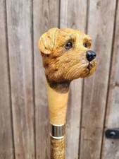 wooden walking stick hand carved Dog wooden walking cane