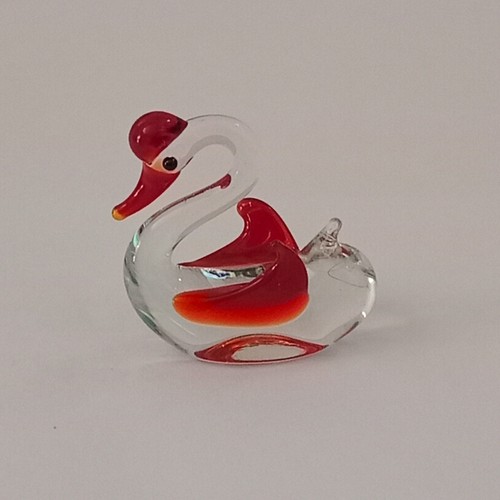 Vintage Lot of 6 Miniature Art Hand Blown Glass Swan Animal Duck Figurines - Picture 7 of 8