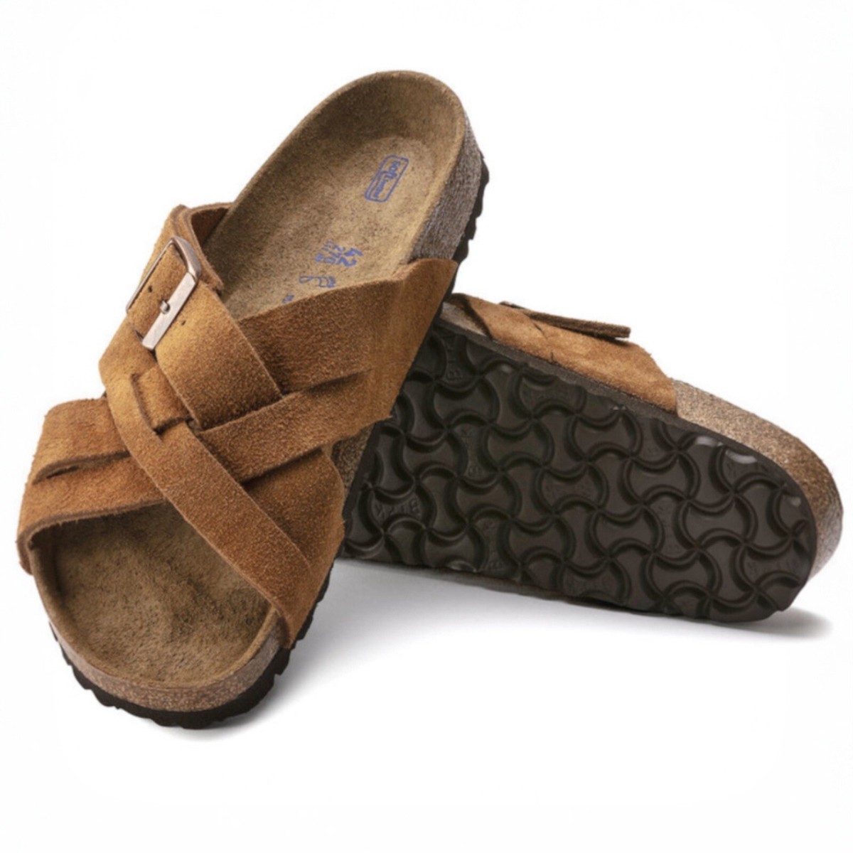 Birkenstock Lugano Suede Men's Sandals Mink Regular Width