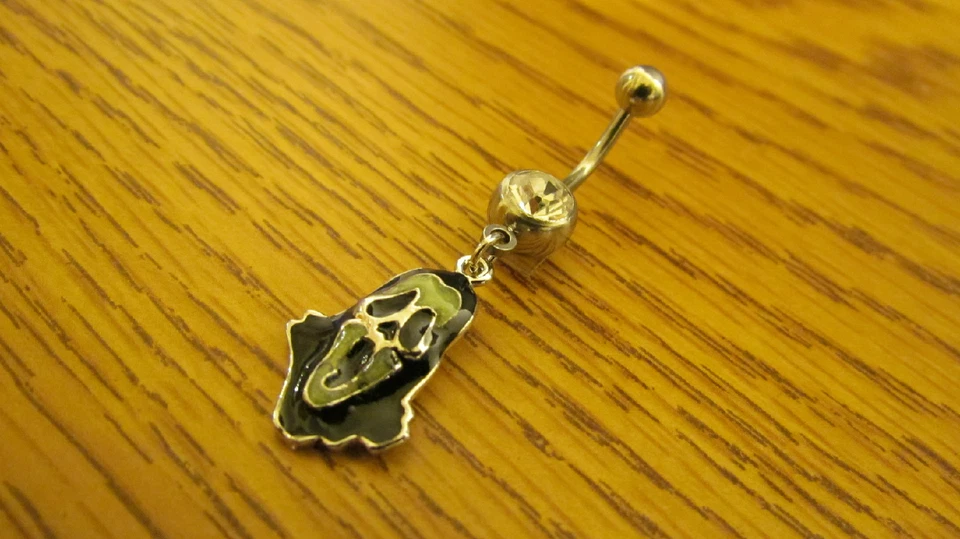 Brilho de esmalte facial assustador com um anel de umbigo/barriga de gema clara - Imagem 3 de 4