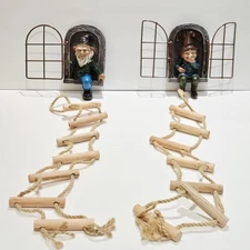 Thyle 4 Pieces Garden Gnomes Outdoor Tree Hugger Gnome Fairy Statue Elf Elves