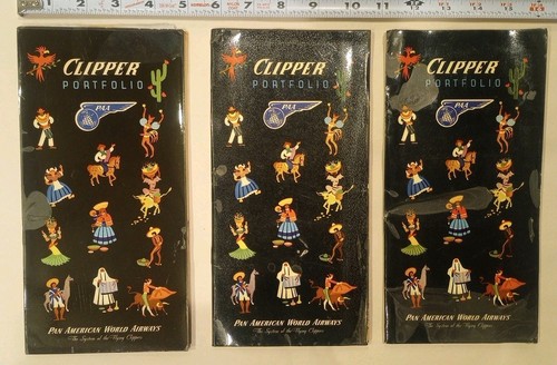 Vintage Pan American Airways Clipper Portfolio (Lot of 3) PAA Pan Am