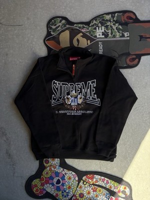 Supreme Crest Appliqué Half Zip Pullover 'Black' | eBay