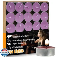 Purple Tea Lights Candles Bulk - 25Pcs MAQIHAN Tea Candles Mini Votive Mini C