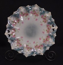 Austria MZ Moritz Zdekauer Cabinet Plate Pink Flowers Luster 20 Points 1884-1909