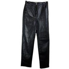 Aritzia Wilfred The Melina Faux Leather Trouser Pants in Black Size 2
