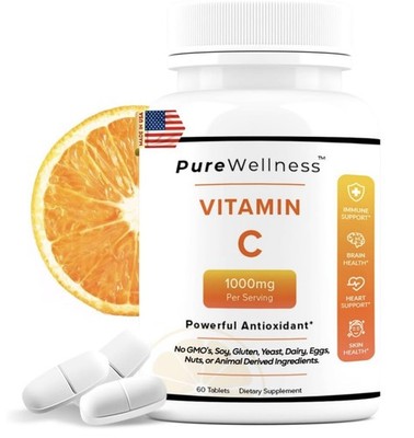 Purewellness - Vitamin C 1000mg Tablets | Vitamin C Tablets High-Potency Immune