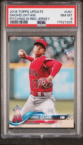 2018 Topps Update 🔥SHOHEI OHTANI🔥 RC Rookie PSA 8 Red Jersey 🌟