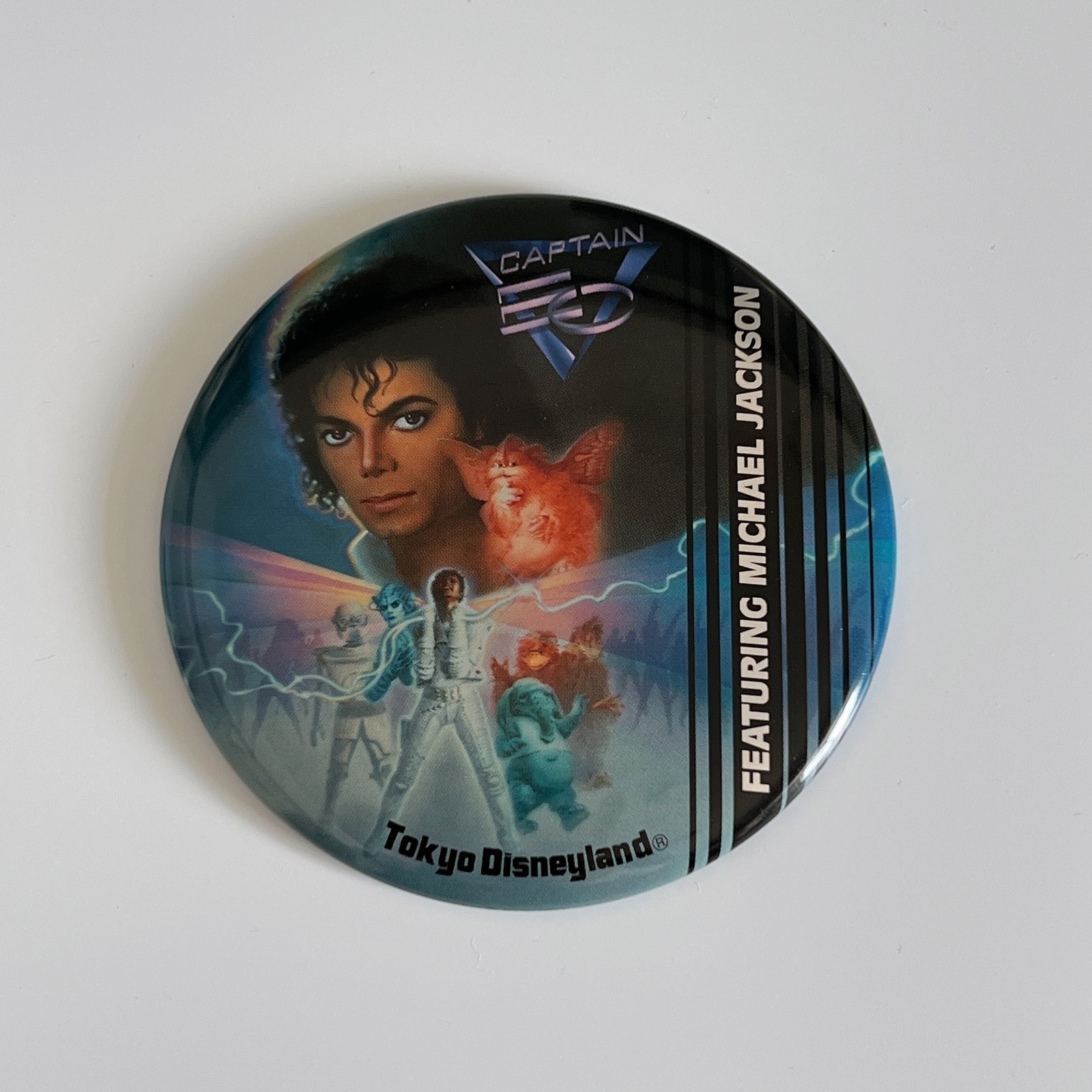 Tokyo Disneyland Captain EO Michael Jackson Button Badge Rare Disney