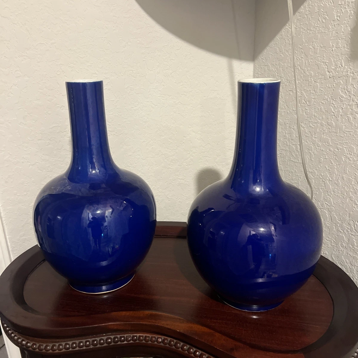 蓝色中国古董花瓶| eBay