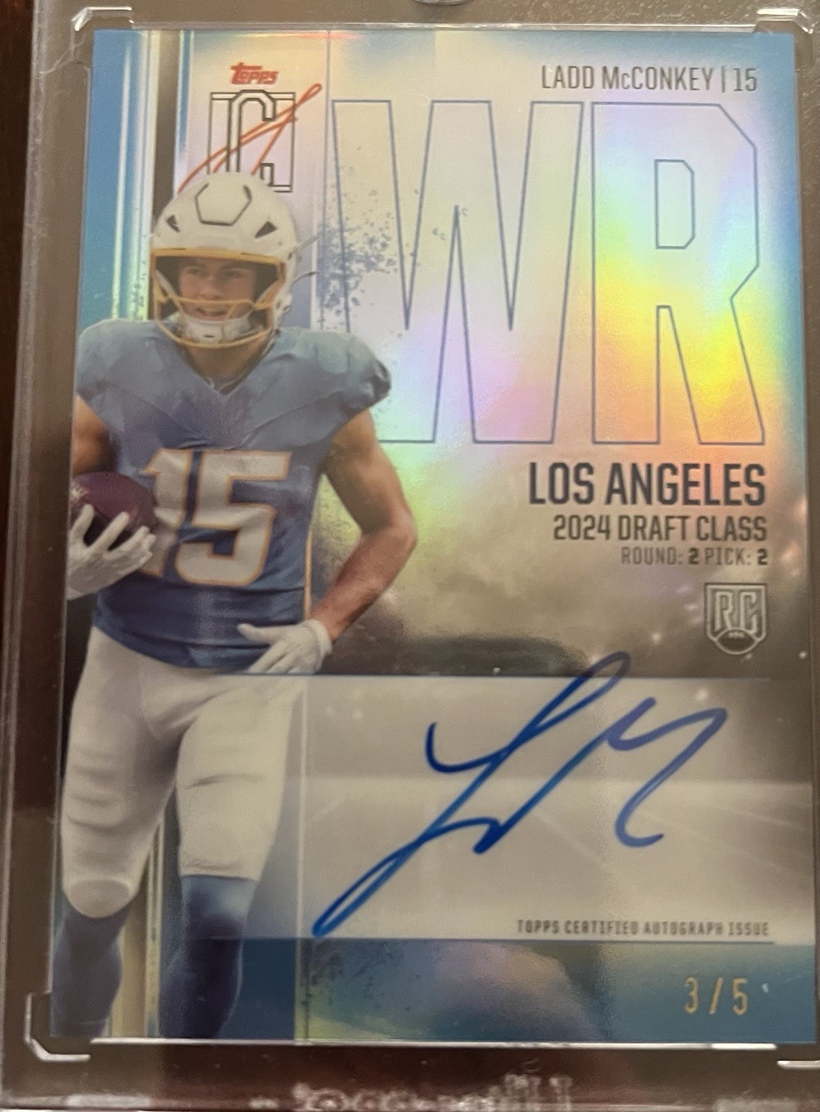 2024 Topps Signature Class - Rookie Chrome Autographs Ladd McConkey Blue /5 