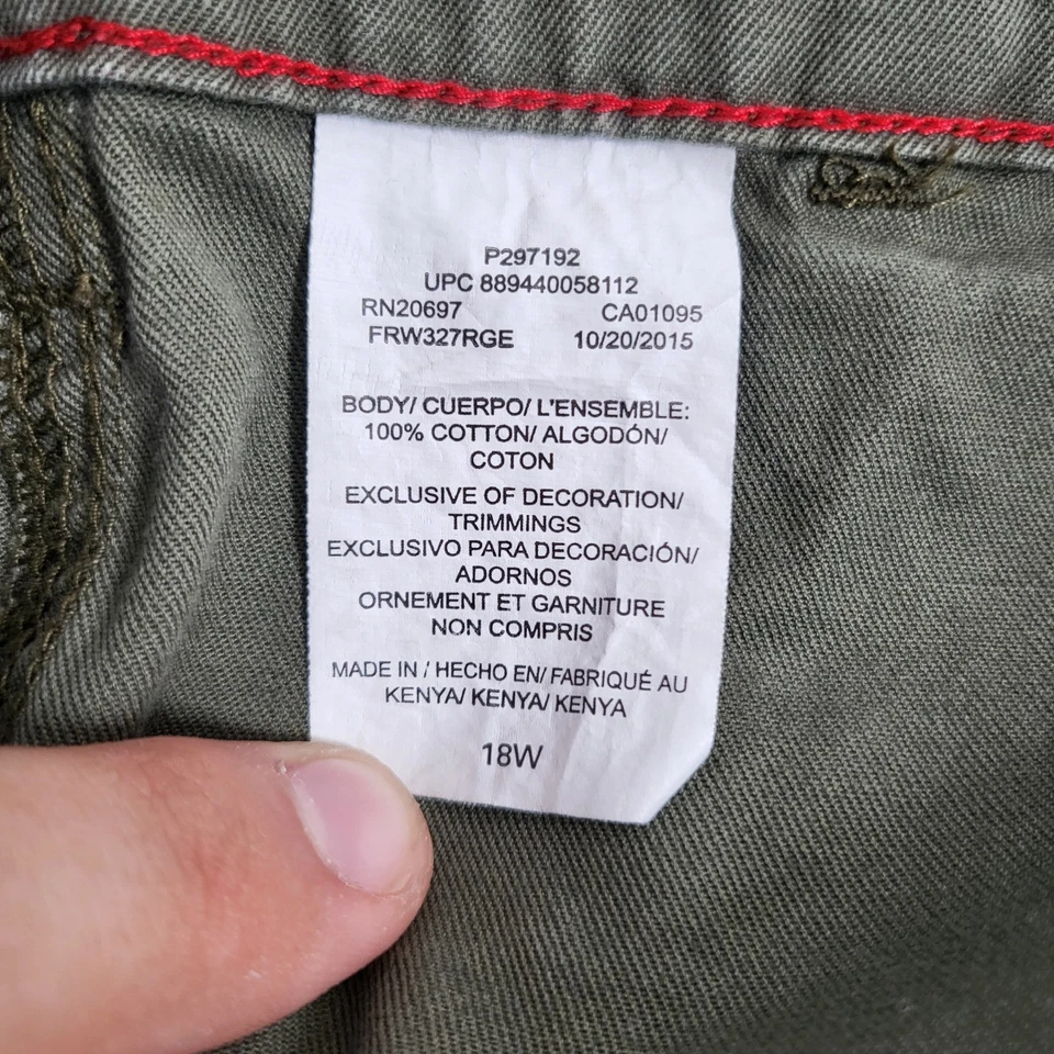 Dickies Shorts Women's 18W Olive Green 100% Cotton Relaxed Cargo Pockets Utility - Image 4 of 4