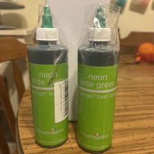 Gel colorante alimentario verde Chefmaster Neon Brite 10,5 onzas líquido para hornear 2 botellas