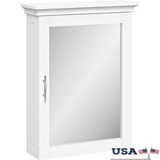 Bathroom Medicine Cabinet Mirror W/ Soft Close Hinges Storage Organizer MDF New