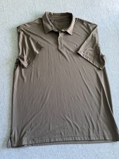 Tommy Hilfiger Mens XL Performance Polo Brown / Taupe Stretch Short Sleeve NEW