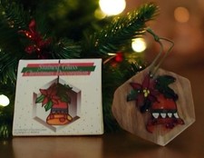 Stained Glass Sun Catcher Christmas Red Bell With Flower Home Decor