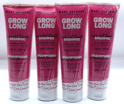 4Pk- Marc Anthony Grow Long Super Fast Strength Shampoo 8.45 Fl. Oz. Each