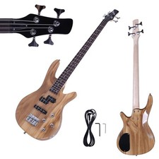 GIB Basswood 24 Frets Electric Bass Guitar School Band Natural Color