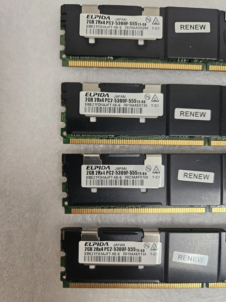 ELPIDA 8GB (4X2GB) 2Rx4 PC2-5300F DDR2 ECC Server Memory Ram EBE21FD4AJFT-6E-E - Image 2 of 3