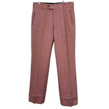 EMILIO PUCCI Pants Sz 34 Flawed Red White Checkered Business Luxury Garden Party