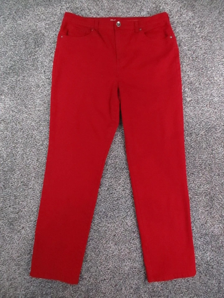 Pantalones de mezclilla Style & Co para mujer 12 rojos calce natural rectos algodón elástico 33x30 Foto 2 de 4