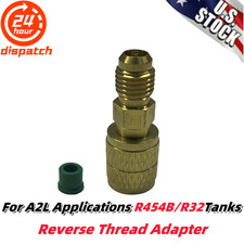 For A2L R454B/R32 Tanks HVAC R32 Reverse Thread Adapter 1/4'' Female&1/4''Male