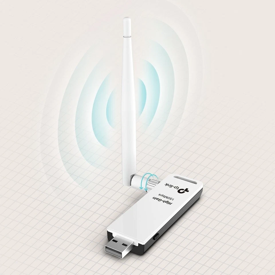 TP Link TL WN722N 150Mbps Wireless USB Adapter 2.4GHz High Gain Antenna - Image 4 of 4