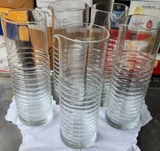 Schott Zwiesel ribbed glass pitcher with a spout