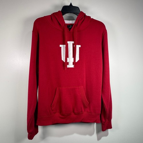 Indiana University Hoosiers IU Pullover Hoodie Red Women L Collegiate Fleece Top