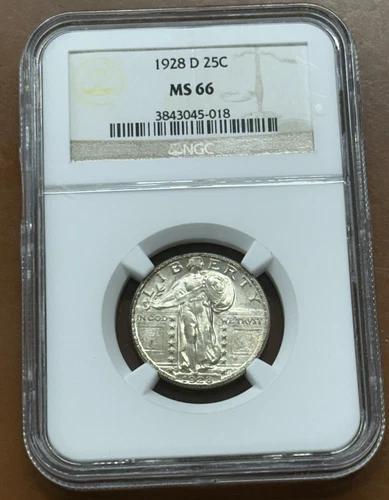 1928-D Standing Liberty Quarter Silver NGC MS66 MS 66 Nice Head Coin - TCCCX