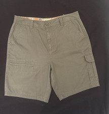 RedHead Men s Green Cotton Canvas Cargo Shorts 10" Inseam Button Cargo Pockets