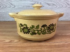 Vintage KilnCraft Tableware Lidded Casserole Dish Green Floral Design