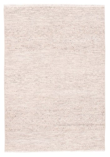 Hand knotted Carpet 4'0" x 5'11" Cream Wool Area Rug