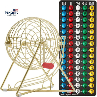 11'' (Inch) Tall Professional Bingo Set with Steel Cage, Everlasting 7/8  Balls,