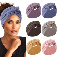 Extra Wide Headbands for , 7'' Large Cotton Like Turban Knotted Bandana Head ...