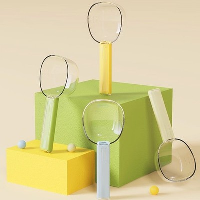 Pet Cats Dog Feeding Spoon Rice Measuring Cup with Handle Plastic Rice Shovel