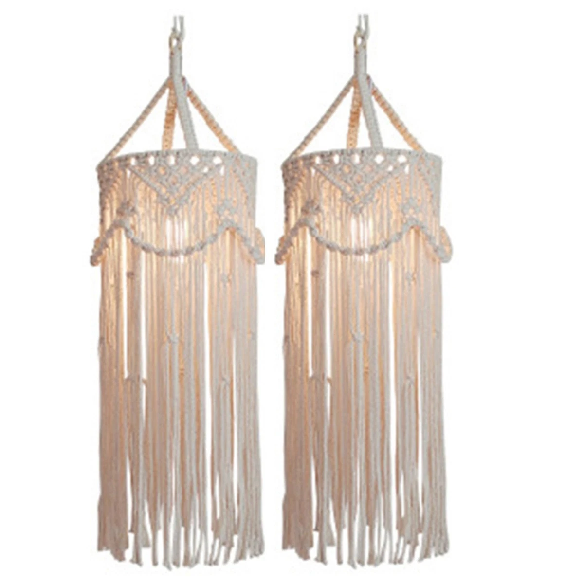 2X Chandelier Boho Decor Hand-Woven Charm Macrame Wall Hanging Home Bunk6402