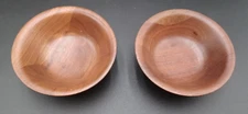 (2) Vtg MCM Numbered Heirloom Walnut Nut Candy Snack Ice Cream Salad Bowl