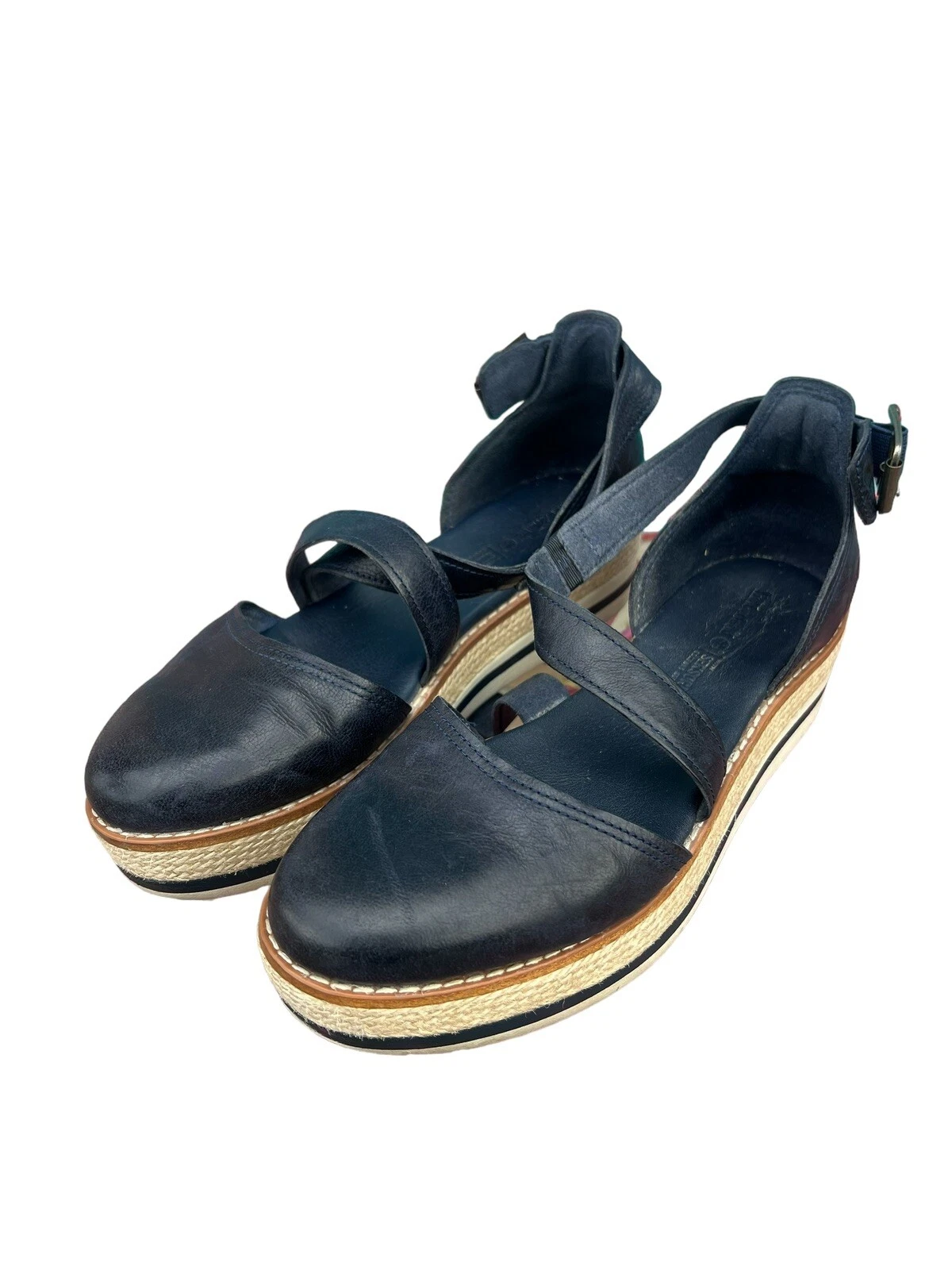 Sandalo Timberland Emerson punta chiusa pelle navy plateau zeppa taglia 7