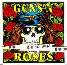 GUNS N' ROSES Skull  Roses Full Color Sticker AXL ROSE Very COOL