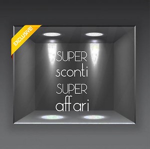 vetrofanie saldi natale wall sticker adesivo vetrine negozio sconti sales sale