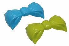 Parcelona French Angel Bow Blue and Green Small 2  Celluloid Set of 2 Hair Clip