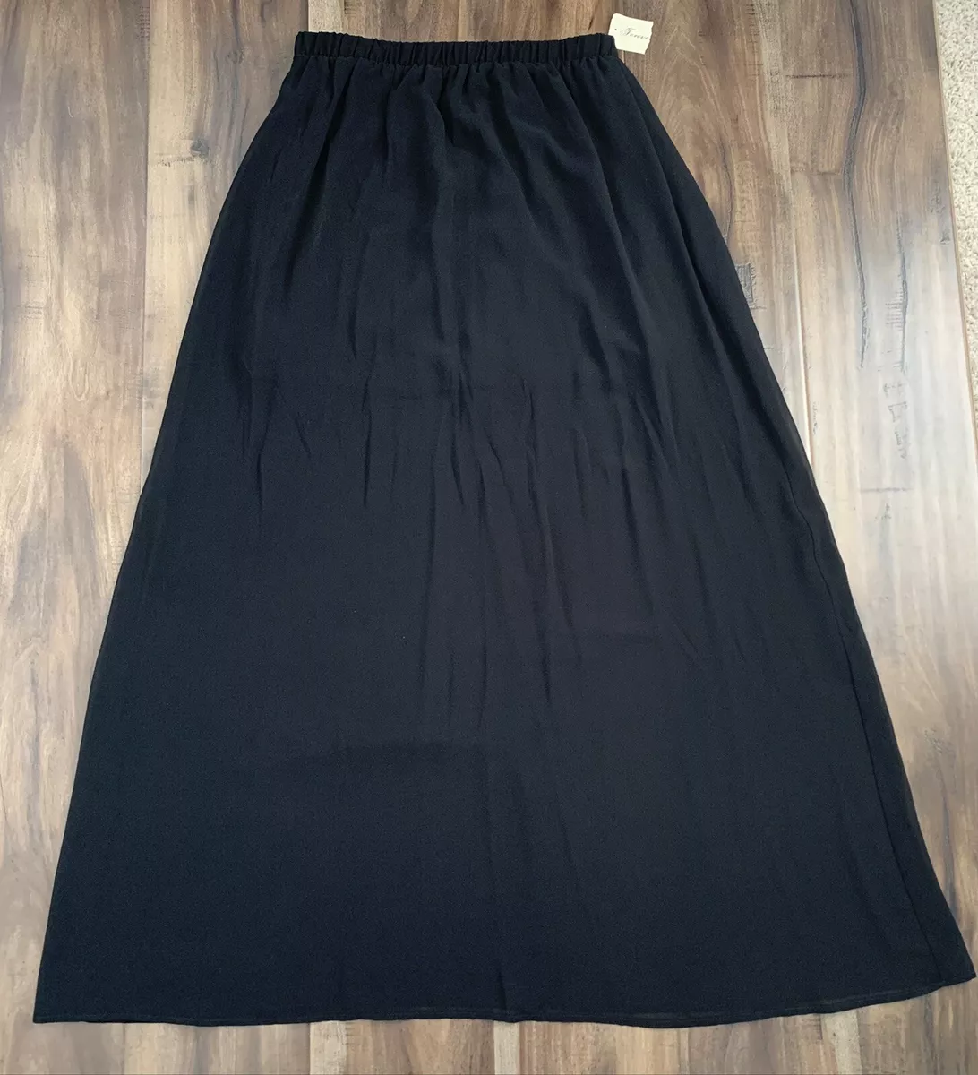 Forever 21 Maxi Skirt Black Sheer With Short Lining Polyester Womens Sz M